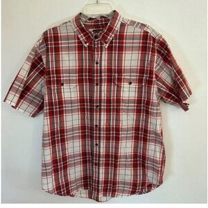 C.E. Schmidt Workwear Men’s Casual Plaid Button Down Shirt Large M